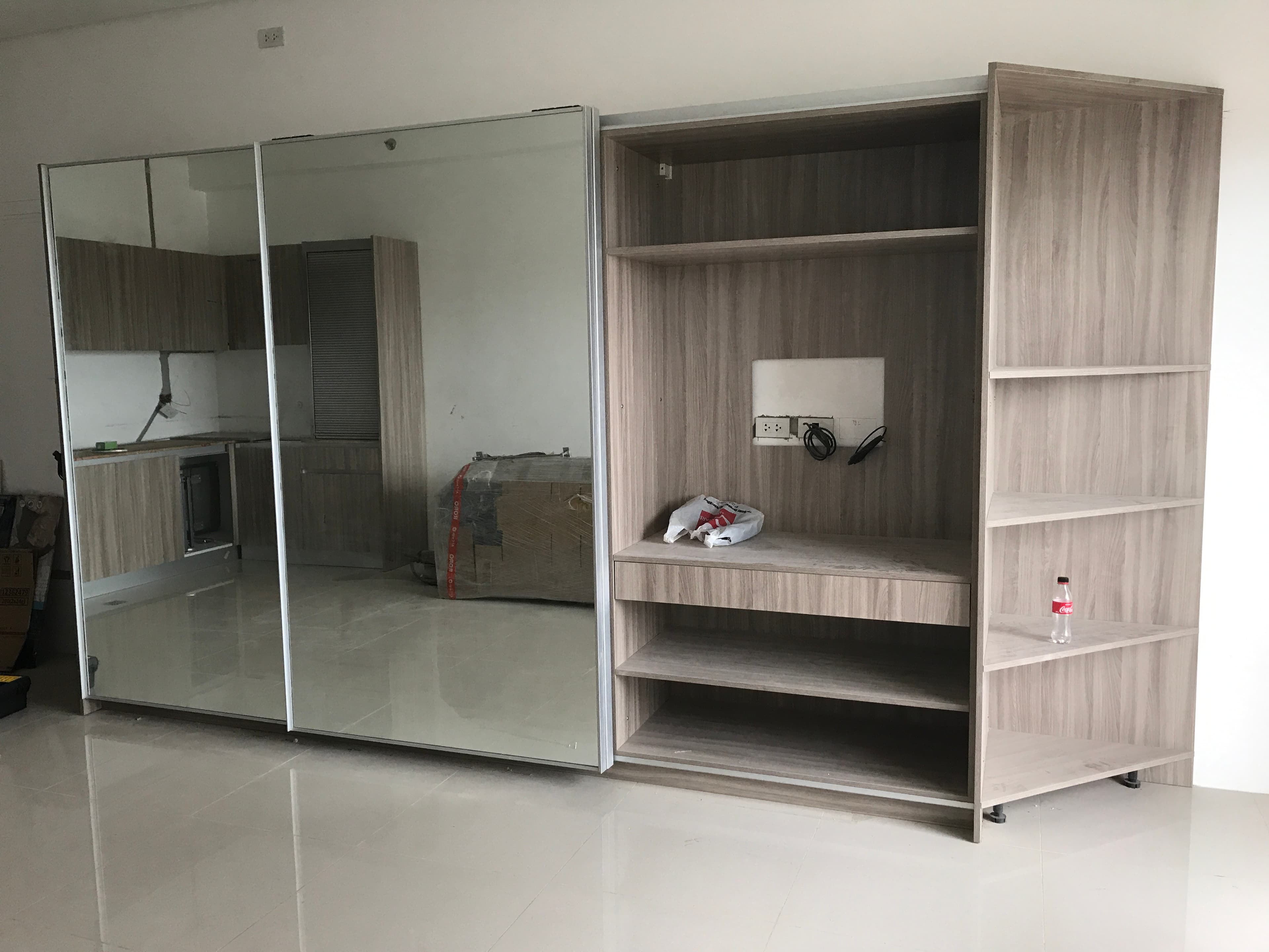 Built-in cabinetry showing clean wood fabrication and fit-out finish