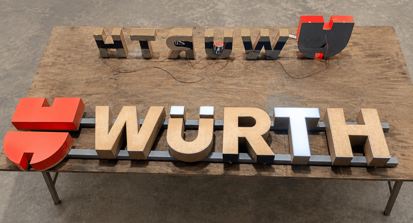 Wurth signage finished assembly